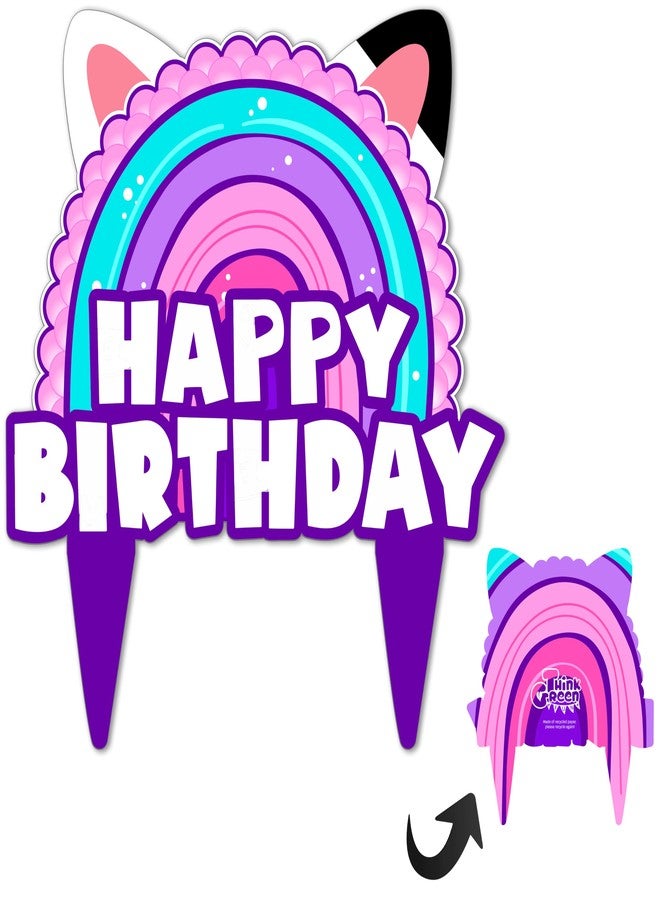Think Green Fun Dollhouse Birthday Cake Topper Girls Doll House Party Decorations - Image 1